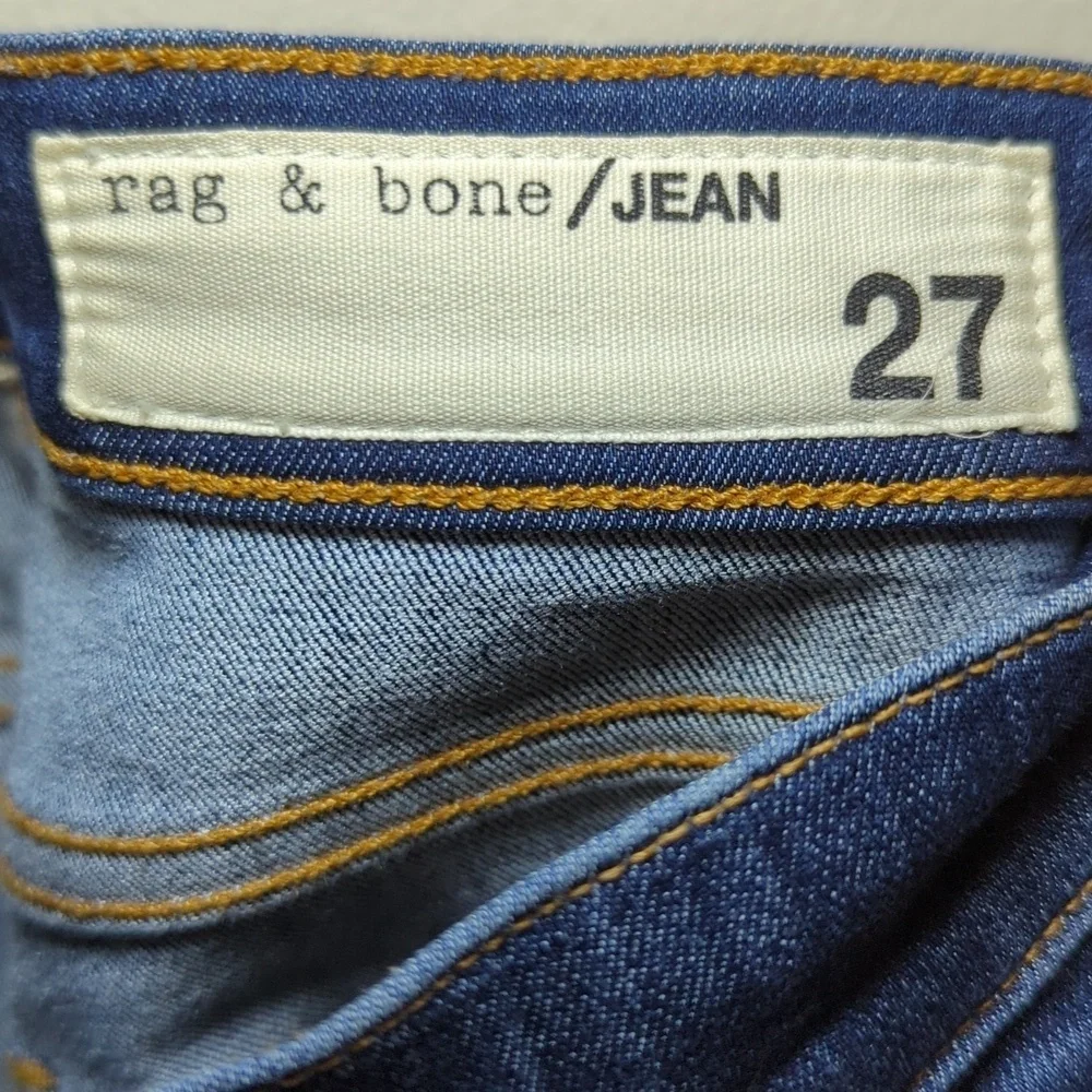 Rag & Bone 10" Ankle Skinny Jeans in Mad River Blue Dark Wash Women's Size 27 - Picture 2 of 9